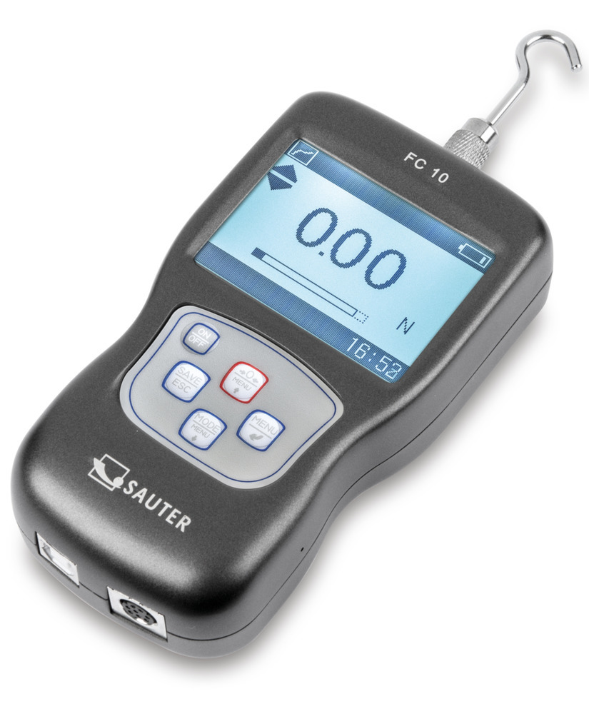 Dinamómetro digital Sauter FC 10, rango de medición 10 N, legibilidad 0,01 N