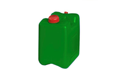 Disposal canister in PE-HD, with filling opening and venting screw connection, 10 litres, green