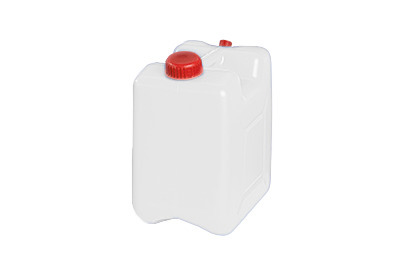 Disposal canister in PE-HD, with filling opening and venting screw connection, 10 litres, white