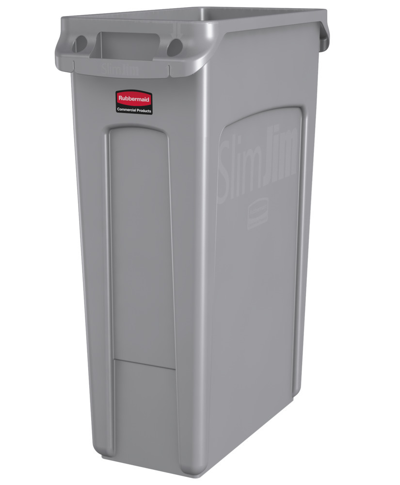 Coletor para reciclagem em polietileno (PE), 90 litros de volume, cinzento
