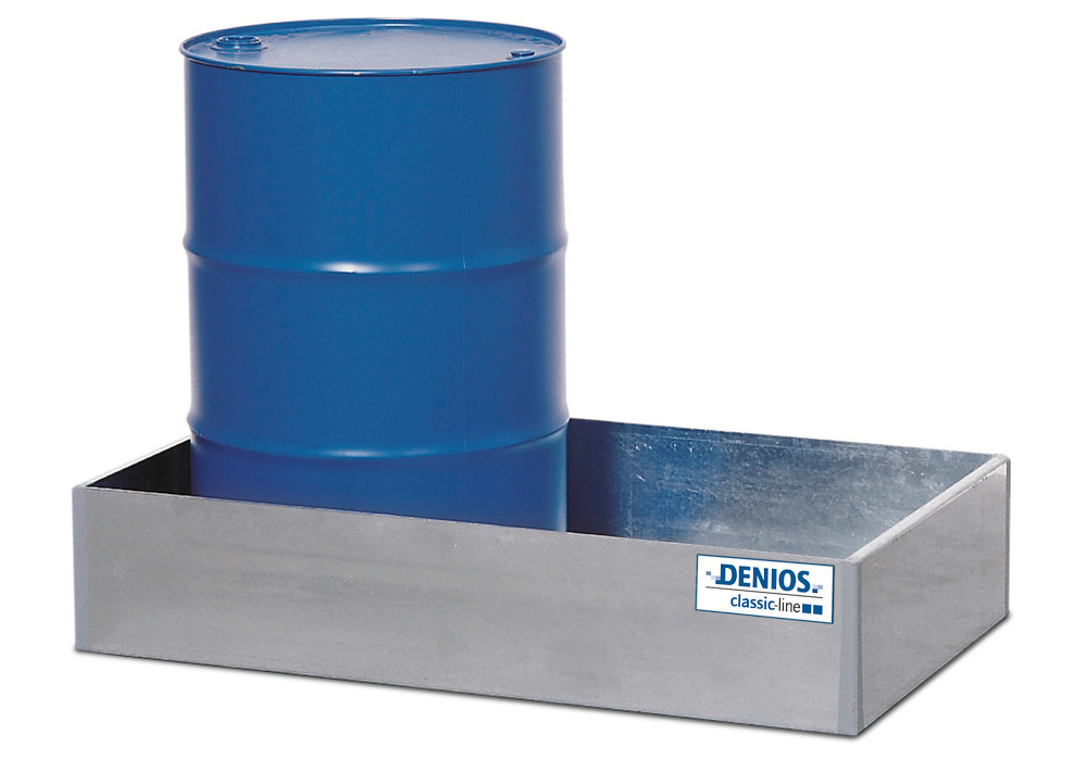 Even spill pallet W 1 offers plenty of space - for one 205 litre drum and many small containers