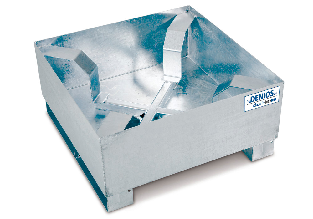 Spill pallet model 1 P2-F, for one 205 litre drum, optionally painted or hot dip galvanised
