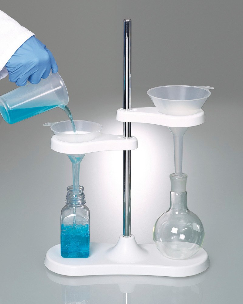 Funnel stand with two funnel holders, for funnels Ø 1.6 7.1 inch