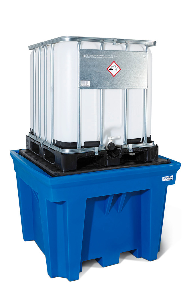 Spill pallet classic-line in polyethylene (PE) for 1 IBC, with PE loading surface