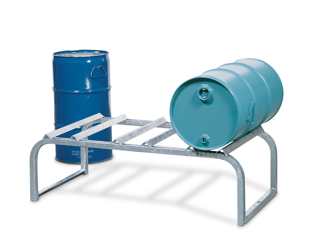 Drum mount FB 3, galvanized steel, ffor horizontal drum storage, for up to 3x205 litre drums