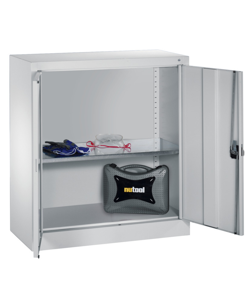 Equipment cabinet with 1 shelf, W 935, D 400, H 1000 mm, grey