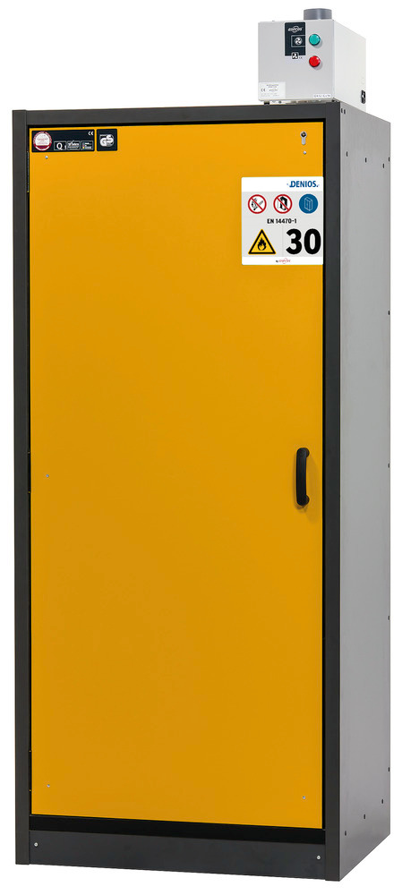 Les portes sont disponibles en couleur jaune de sécurité (RAL 1004). D’autres couleurs sont possibles sur demande, voir ci-contre.