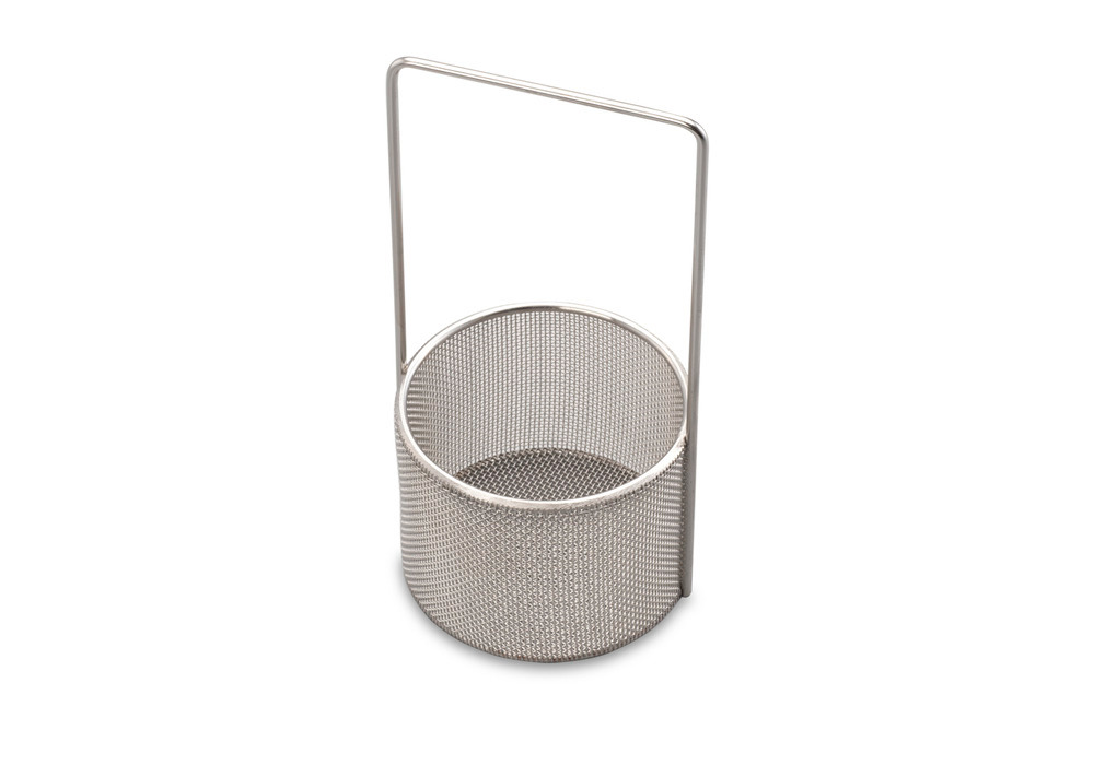 Stainless steel parts cleaner basket for ultrasonic cleaning units, inner diameter 70 mm