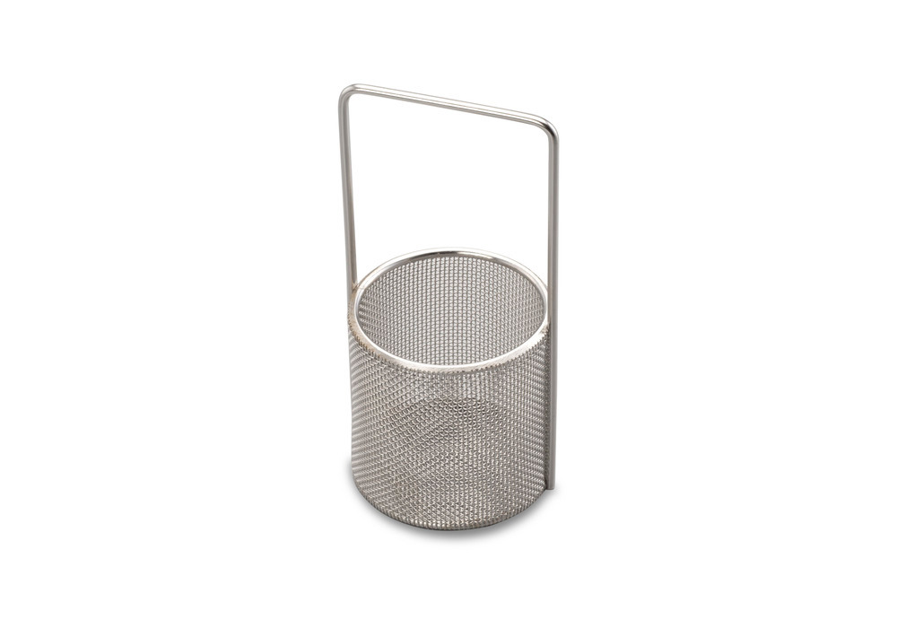 Stainless steel parts cleaner basket for ultrasonic cleaning units, inner diameter 55 mm