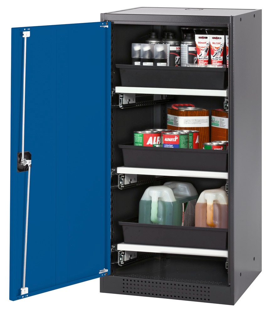 asecos chemicals SystemaT CS53L, body anthracite, wing doors