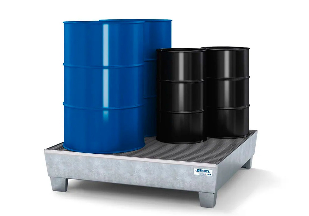 Spill Containment Pallet 4 Drum Capacity Removable Grating