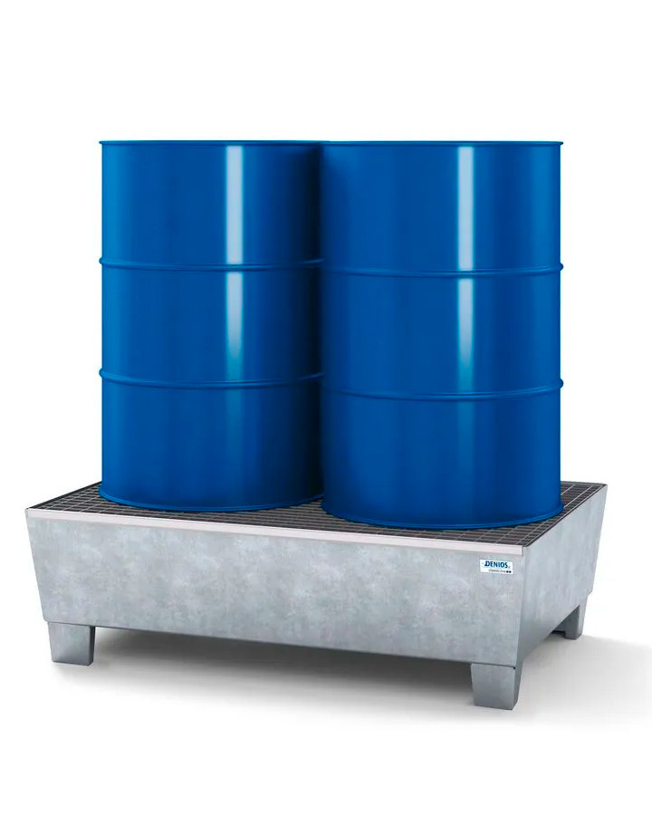 Spill Containment Pallet 2 Drum Capacity Removable Grating