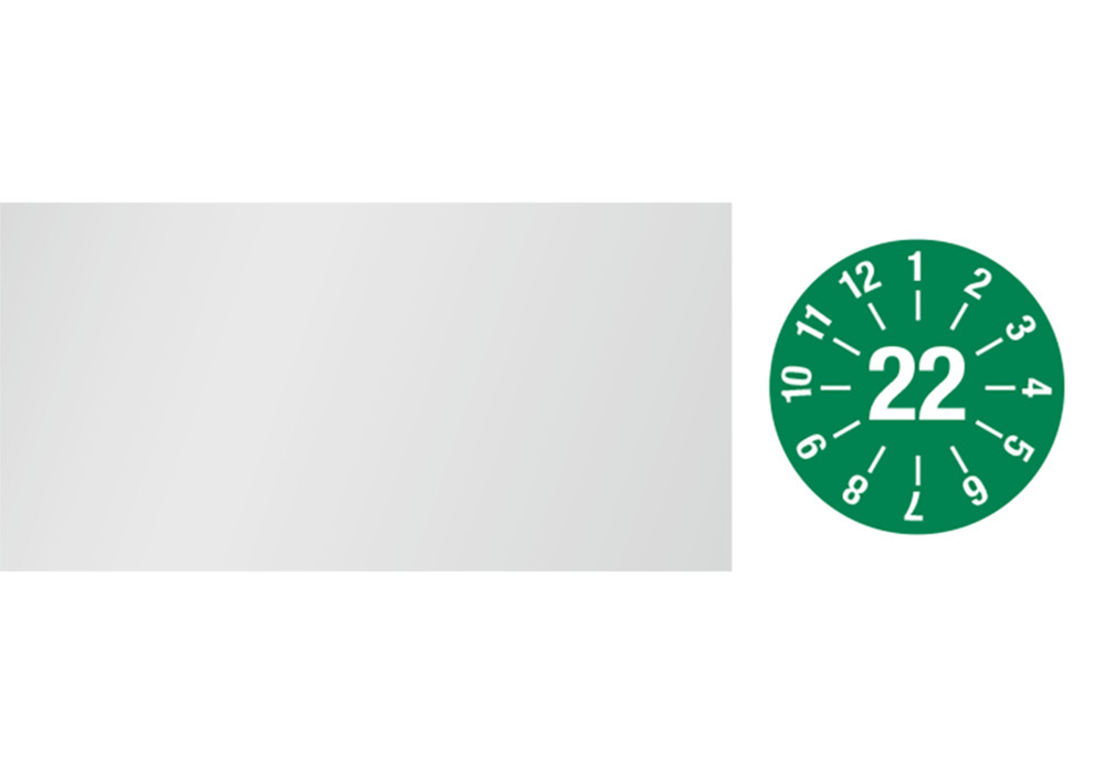 Kabelprüfplakette "22", grün, Folie, selbstklebend, 60 x 20 mm, VE = 5 Bogen à 16 Stück