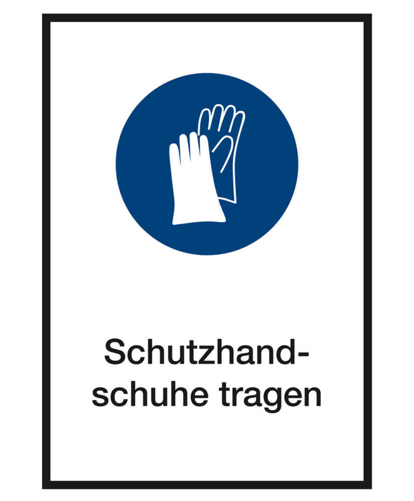 Gebotsschild Kombi "Schutzhandschuhe tragen", ISO 7010