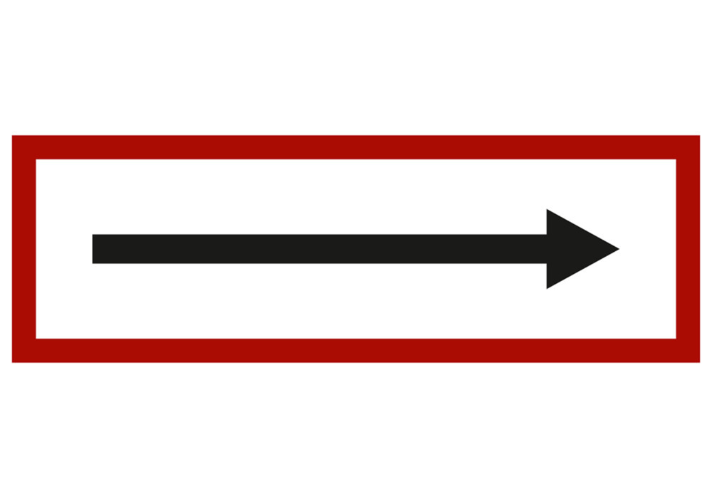 Brandschutzschild Zusatz "Pfeil rechts/links", DIN 4066