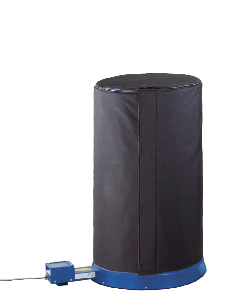 Insulating hood for 200 litre drums, made of Teflon-coated polyester, with filling valve