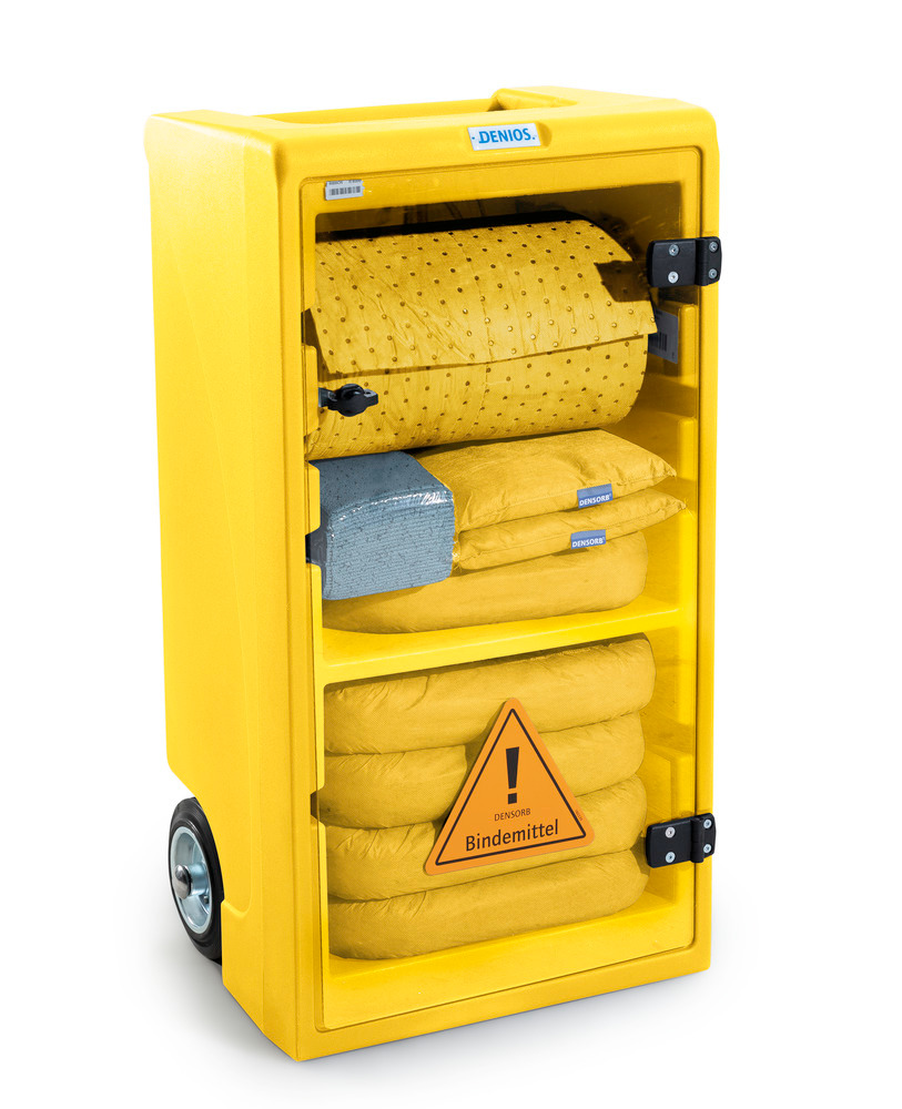 DENSORB mobile emergency spill kit, absorbent material in signal yellow Caddy Small, Special