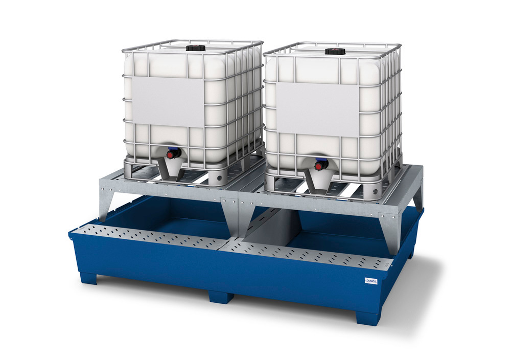 IBC Spill Containment Pallet 2 IBC Totes Includes 2 Stands