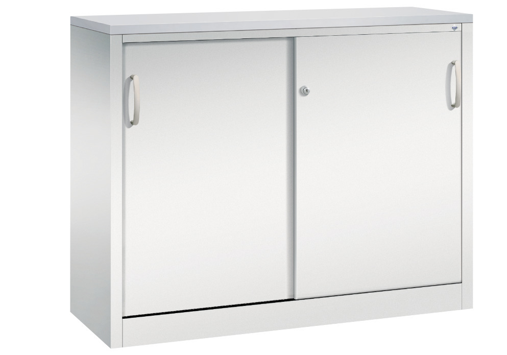 C+P sliding door cabinet Acurado, sideboard, 1200 x 400 x 1000 mm, light grey