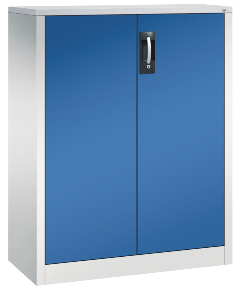 C+P wing door cabinet Acurado, side cabinet, 930 x 400 x 1200 mm, light grey/gentian blue