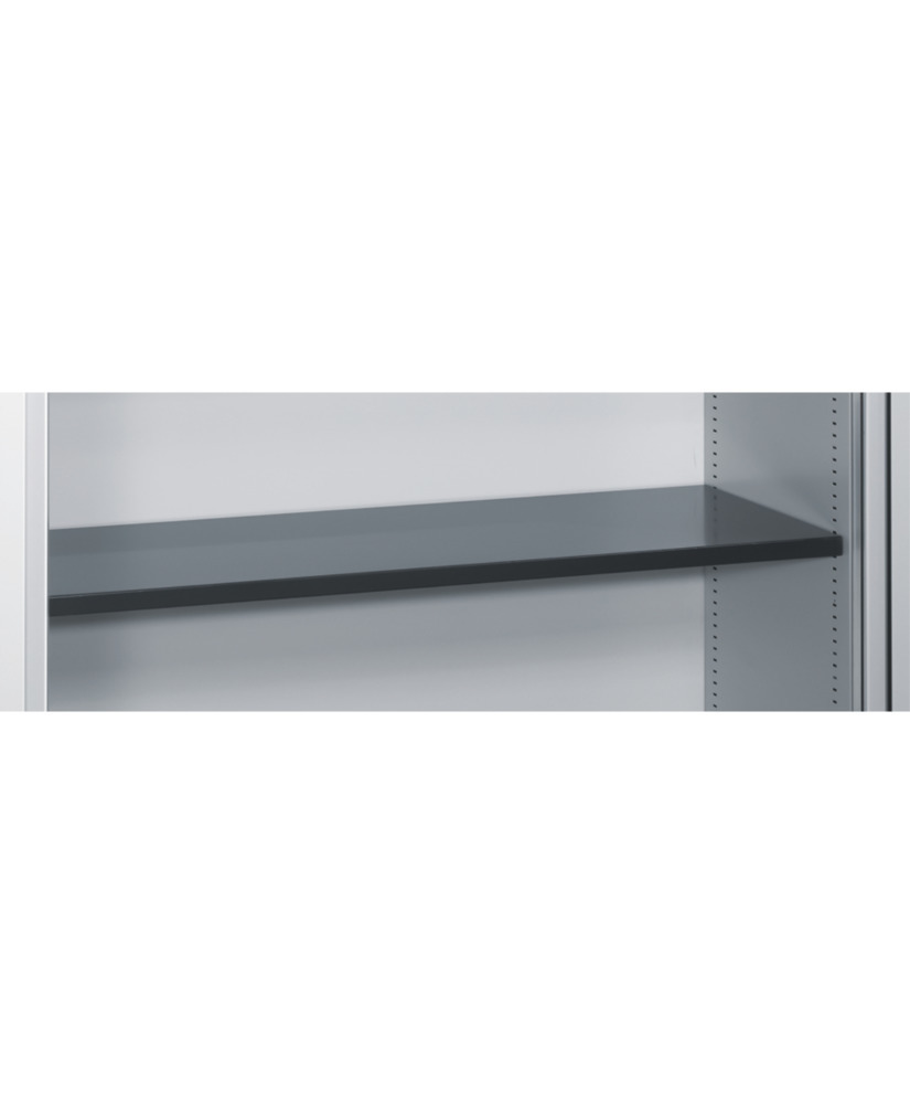 C+P hylde af lakeret stål, 1049 x 360 x 24 mm, sortgrå