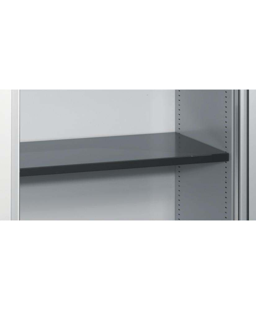 C+P hylde af lakeret stål, 649 x 360 x 24 mm, sortgrå