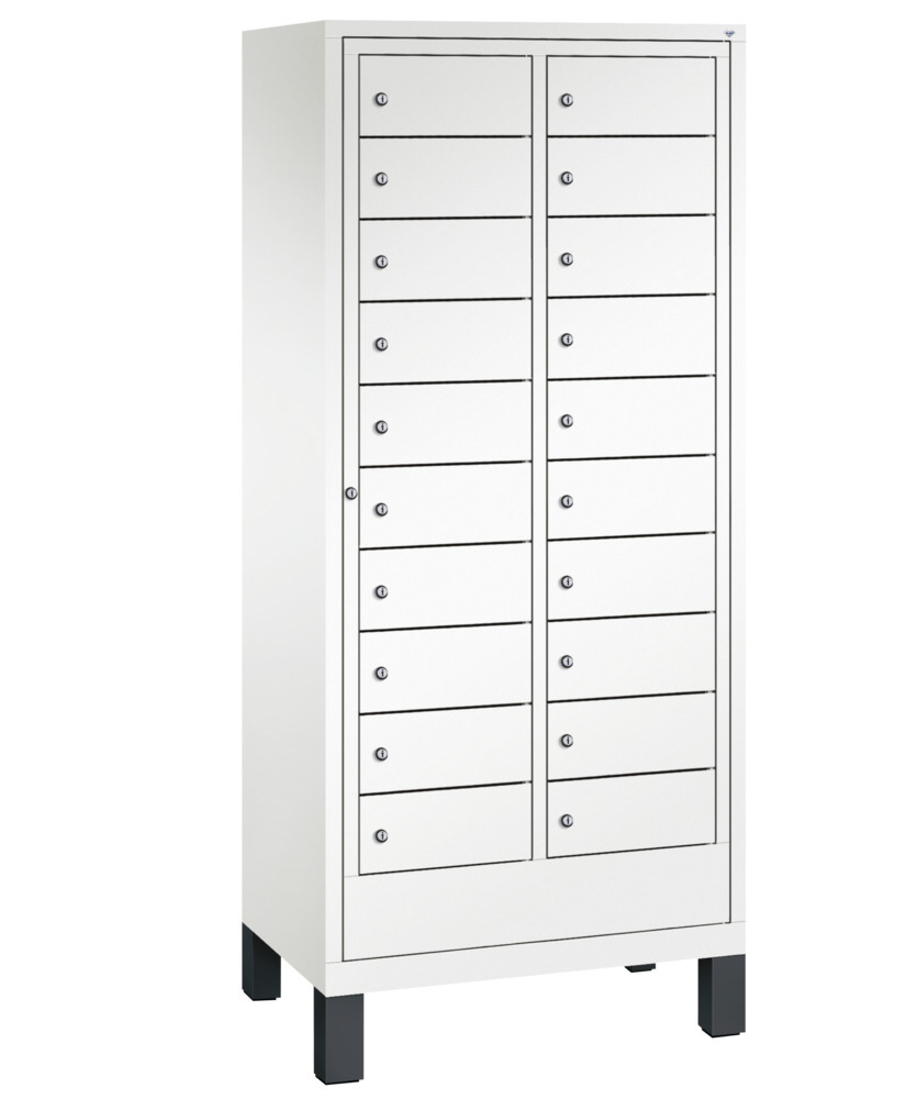 Armoire collecte à linge CaboPlus, 2 compartiments à 10 casiers