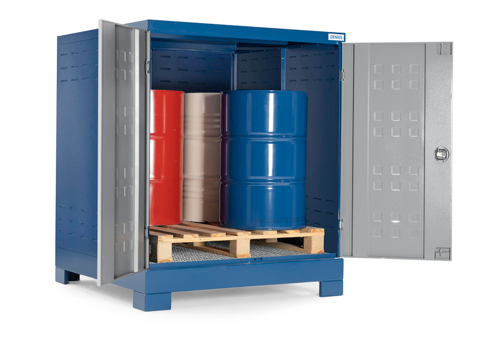 Box de stockage SteelSafe D4, avec portes, pour 4 fûts sur palette ...