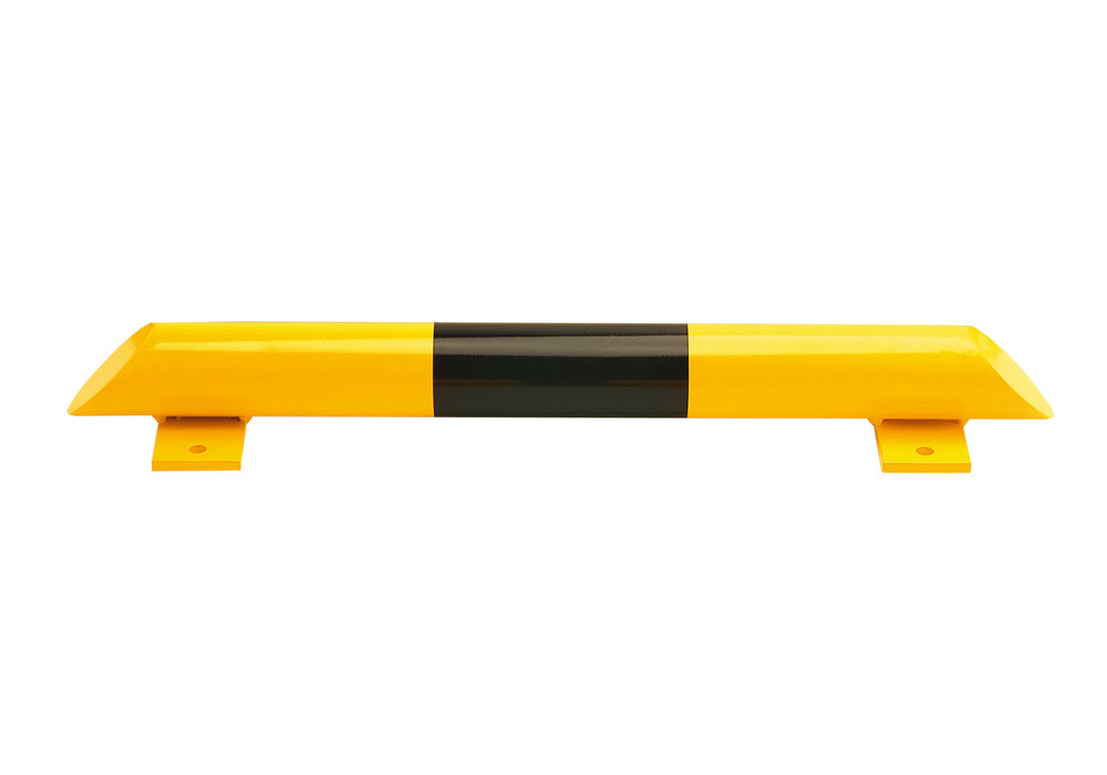 Barre de butée au sol, en acier très résistant de 3 mm, longueur 800 mm, jaune/noir