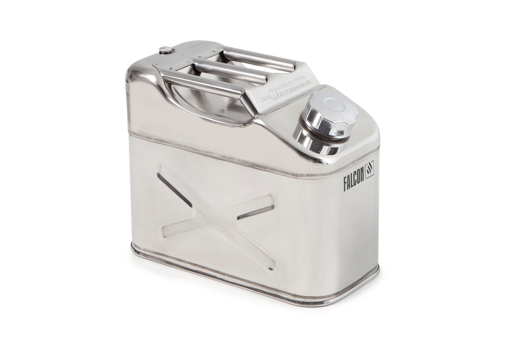 FALCON safety canister in stainless steel, with transport approval, 10 litres