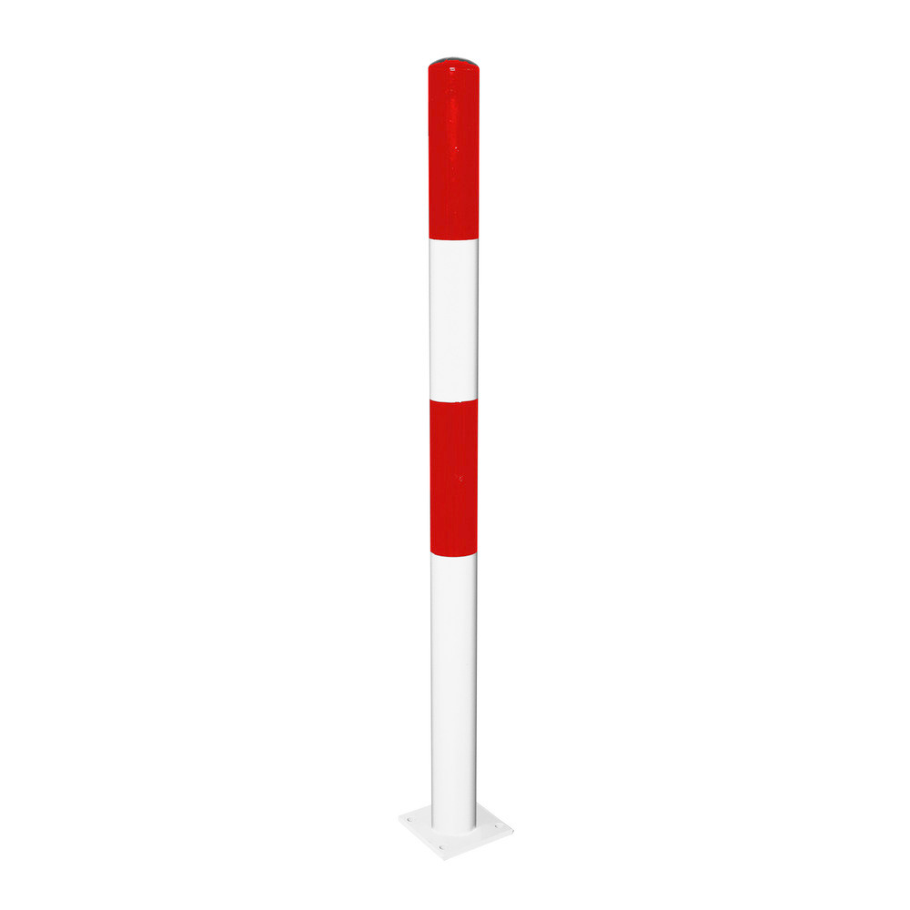 En la versión para anclar, los postes se fijan mediante plancha inferior (160 x 140 x 10 mm) Altura 1000 mm