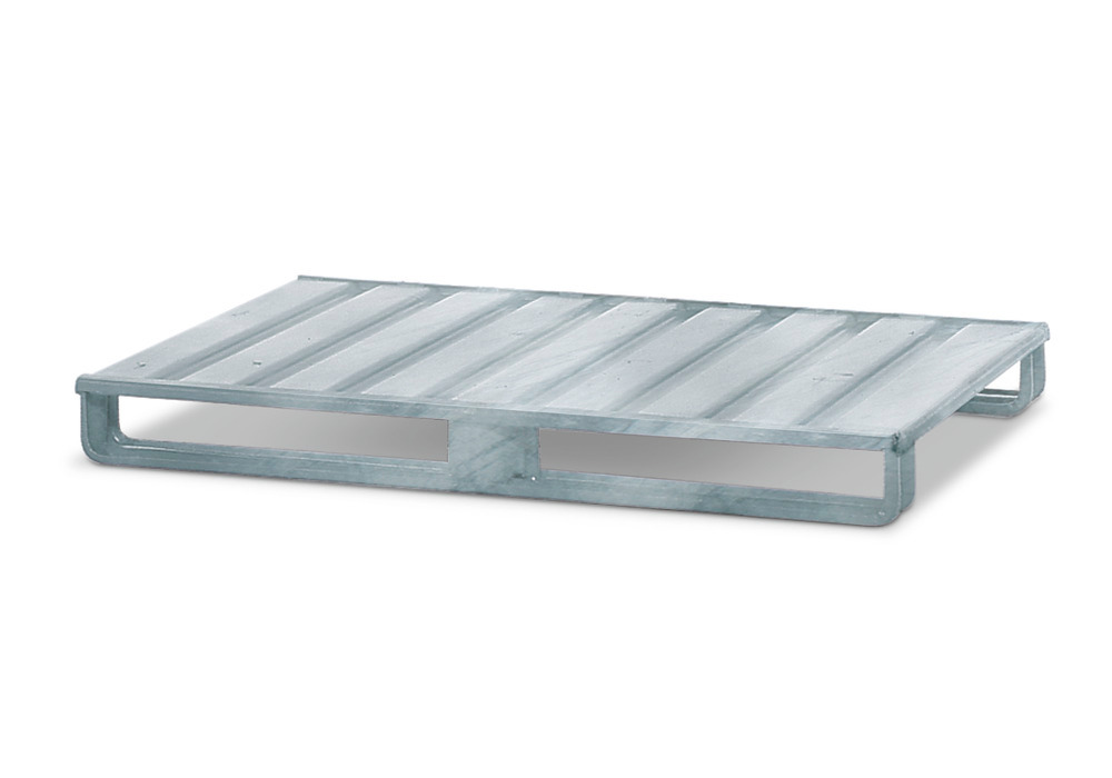 Flat pallet FP 10, galvanized steel, W x D x H 1000 x 800 x 125 mm
