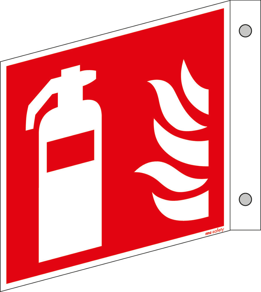 Señal Extintor de incendios, ISO 7010, aluminio fotoluminiscente, 150 x 150 mm, pack = 5 uds.