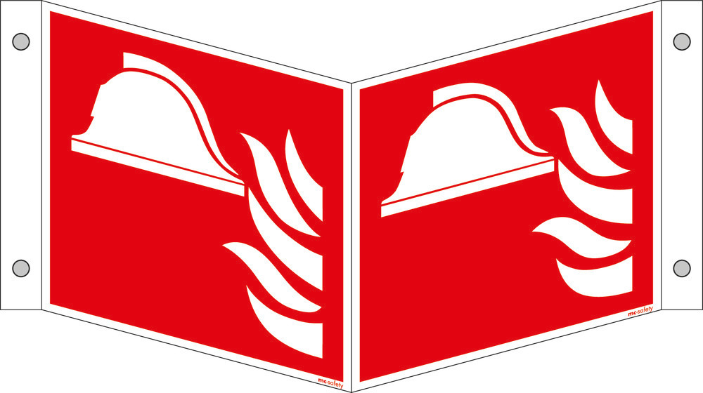 Insegna a libro “Dispositivi antincendio”, ISO 7010, alluminio, fotol., 150x150 mm, conf. 5 pz.