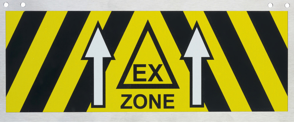 Ex-Zonen-Kennzeichnungsschild aus Edelstahl, 270 x 110 mm, Ex-Zone