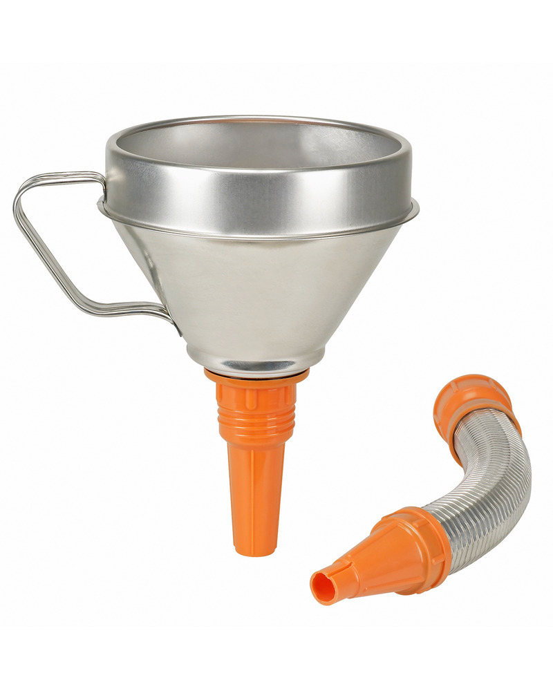 Funnel, stainless steel, with strainer and flexible funnel neck, Ø 160mm