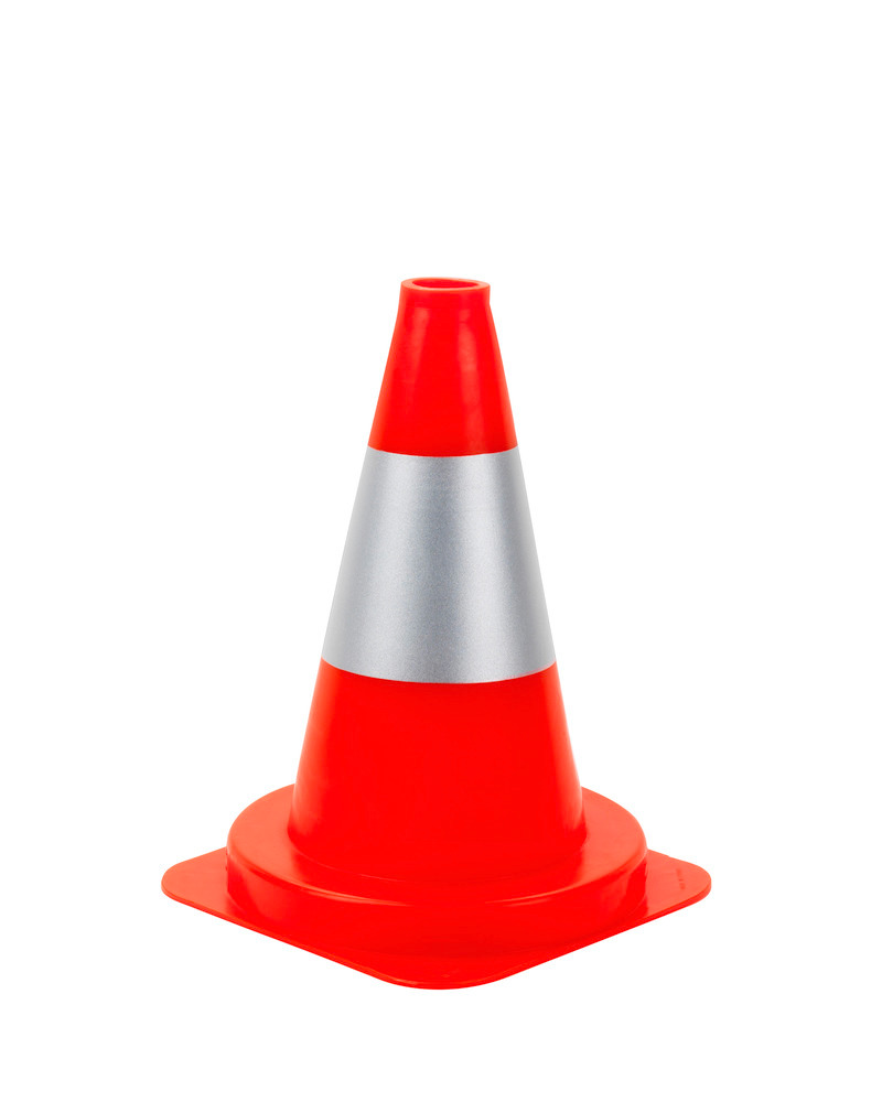 Traffic Cone, PVC, with 1 silver ring, reflective, height 300 mm