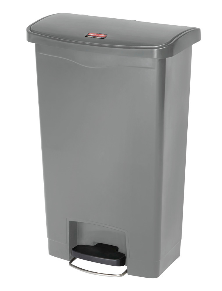 Affaldsbeholder af polyethylen (PE), med fodpedal, 50 liters volumen, grå