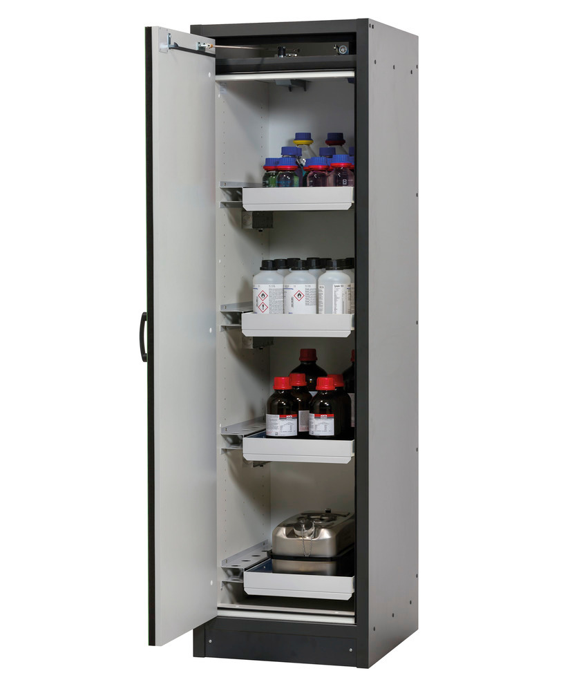 asecos Feuerbeständiger Gefahrstoffschrank Basis-Line, anthrazit/gelb