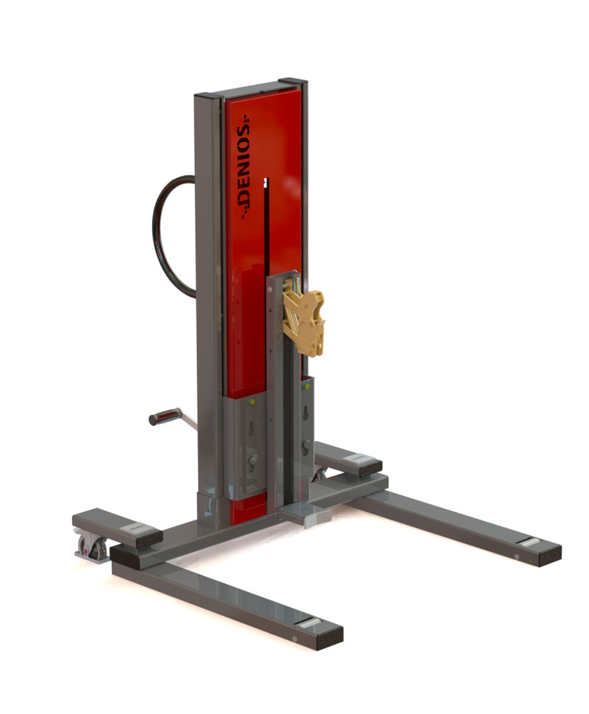 Elevador de bidones de acero de 60 a 200 l Secu Ex, pinza, chasis ancho, elevación 0-905 mm