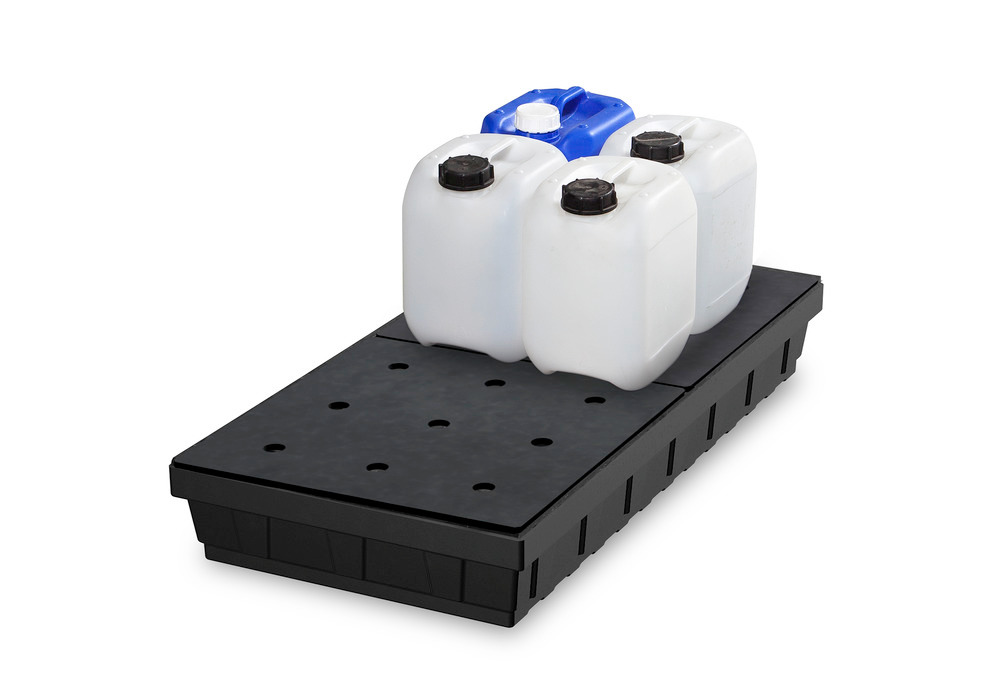 Vasca base-line in polietilene (PE) per piccole confezioni, con grigliato in PE, 24 litri