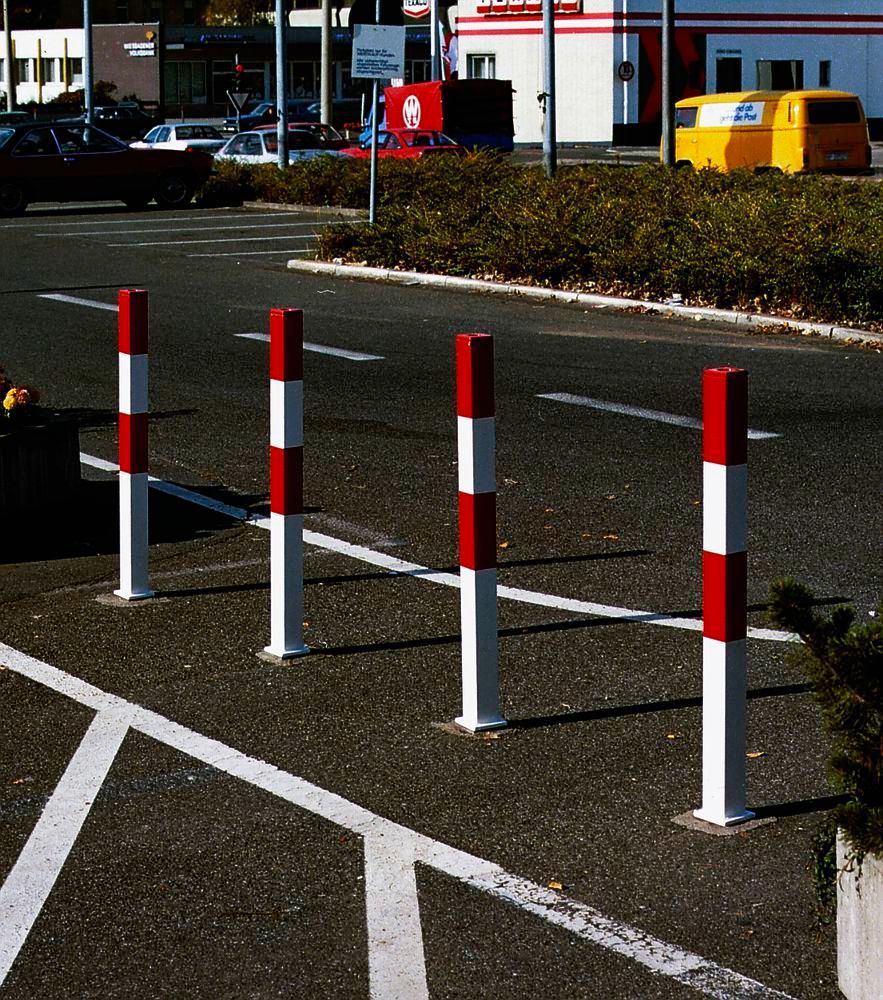 Barrier post removable, hot dip galvanised, painted, 70 x 70 mm, 1 ...