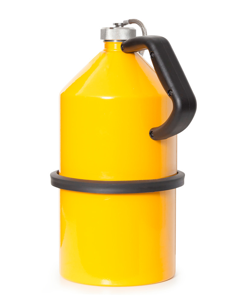 Jarra de seguridad en acero galvanizado y lacado en amarillo, con tapa roscada, 5 litros