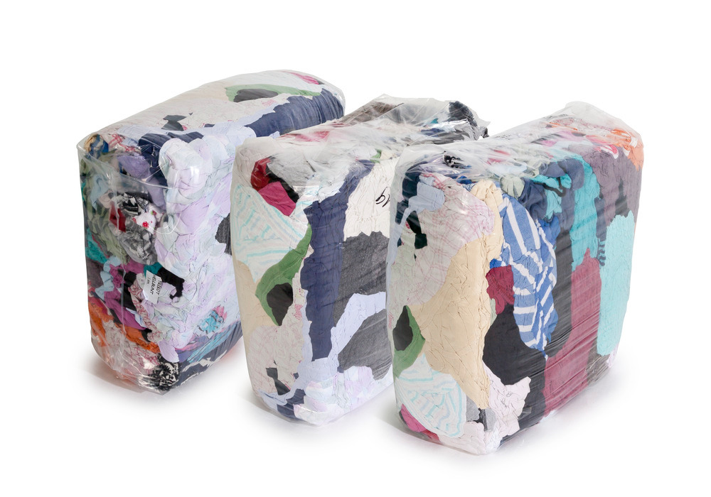 Chiffons textiles de nettoyage TB, en coton, couleurs claires, 3 cartons de 10 kg