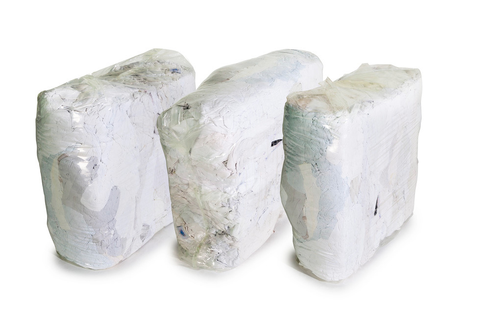 Panos de limpeza elásticos TW, tecido de algodão branco, 3 cubos à pressão de 10 kg