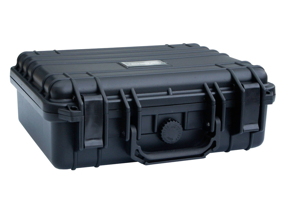 Schutzkoffer aus Kunststoff (PP), schwarz, mit Schaumstoffeinlagen