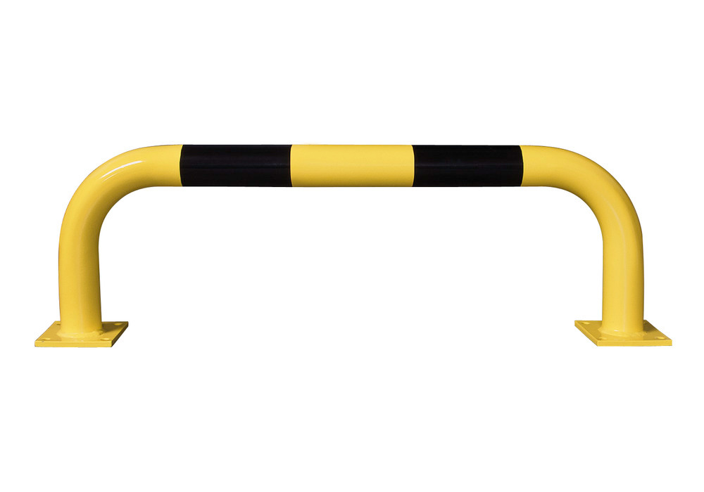 Rammschutzbügel R 10.3 zur Außenaufstellung, 1000 x 350 mm, feuerverzinkt und lackiert, gelb/schwarz