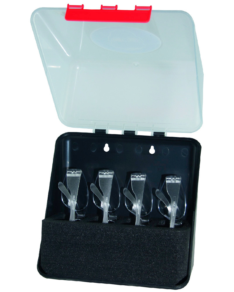 Midibox för 4 skyddsglasögon, transparent